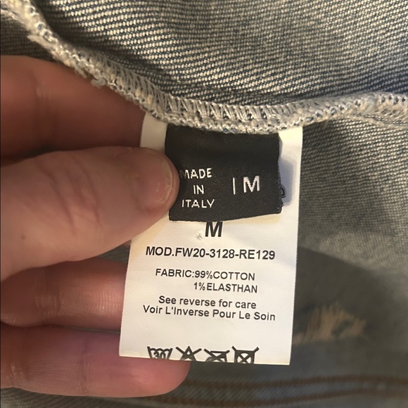 Retrofete Rissa Puff Sleeve Cropped Distressed Denim Jean Jacket Size M EUC - Picture 4 of 6